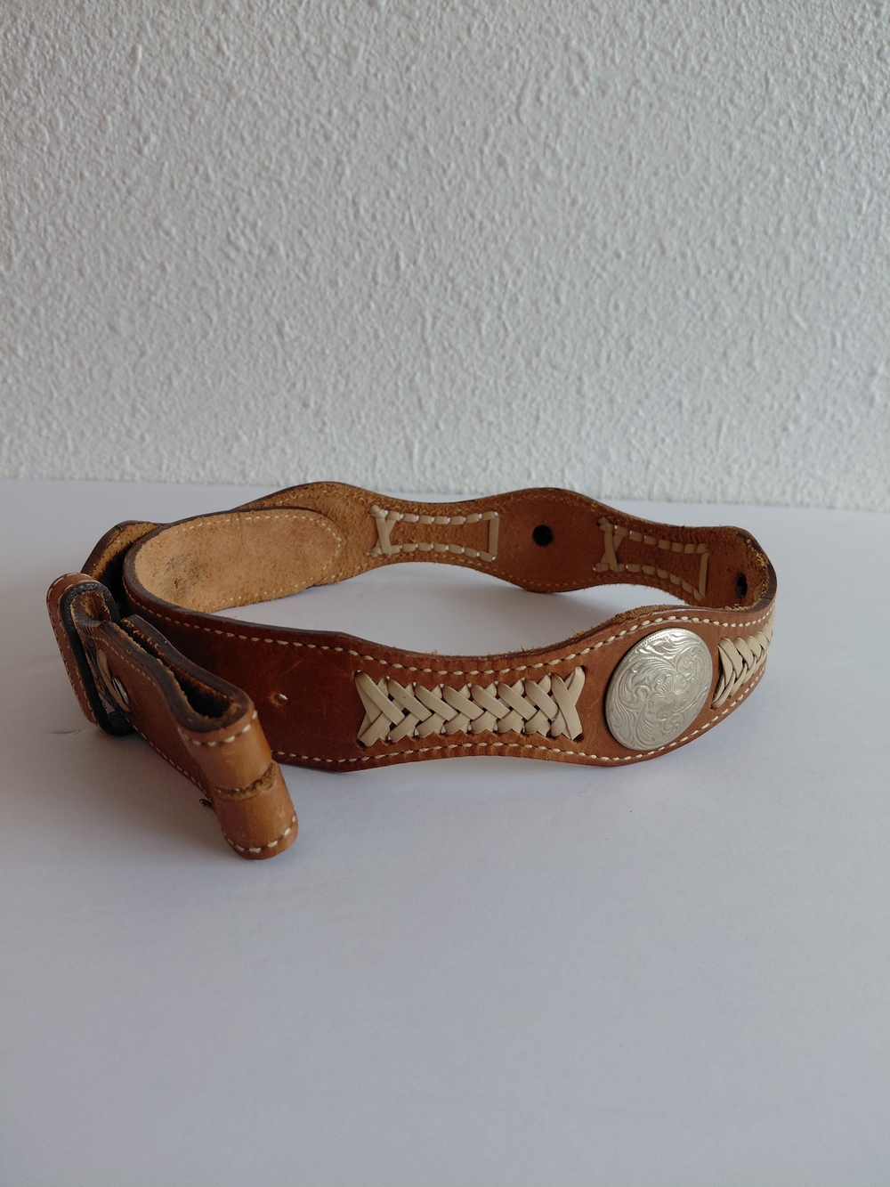 Handcrafted Western Concho Bullrider Leather Belt Without Buckle